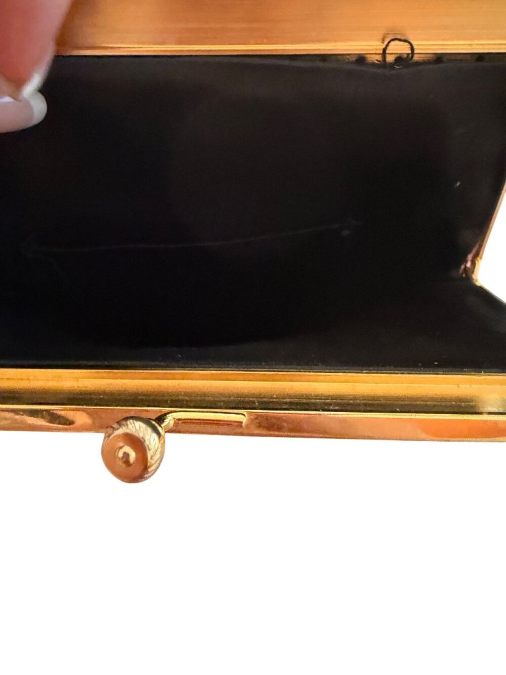 Vintage Womens Tapestry Needlepoint Clutch Purse Gold Tone Floral Cottage core - Picture 9 of 14